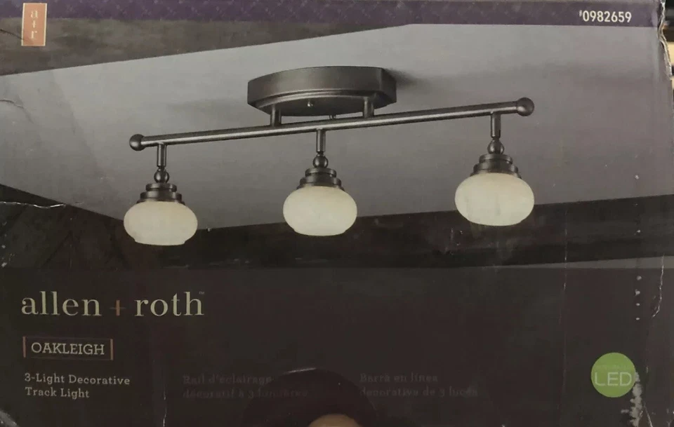 Allen + Roth Oakleigh 3-Light 24-in Antique Pewter LED Track Bar Track Light Kit - Image 1 of 4