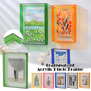 Acrylic Photo Frame Transparent Painting Wall Hanging DIY Desktop Display Frame - Picture 1 of 34