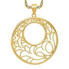 Round Necklace Charm Pendant 14K Yellow Gold Circle