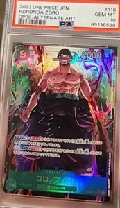 RORONOA ZORO ONE PIECE JAPAN ALT ART FOIL OP06-118 GRADED PSA 10 GEM MINT - Picture 1 of 3