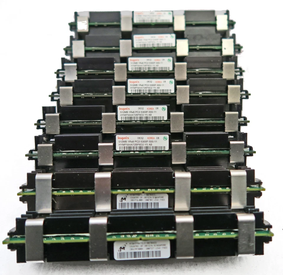 Hynix Micron 4GB Memory DDR2 PC2-5300F (8 x 512MB) Apple Mac Pro A1186 - Image 1 of 4