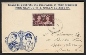 GB 1937 13. Mai König Georg VI Krönung illustrierter Ersttagsbrief FDC - Bild 1 von 2
