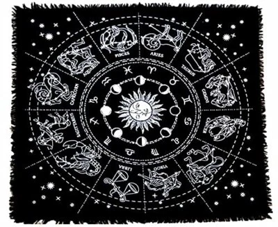 Servilleta de mesa horóscopo sol luna cuadrado tela altar tarot colgante de pared 18" Foto 1 de 4