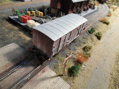 Vagón ferroviario de carga HO Roco personalizado detallado pintado a mano desgastado #3177 Foto 1 de 2