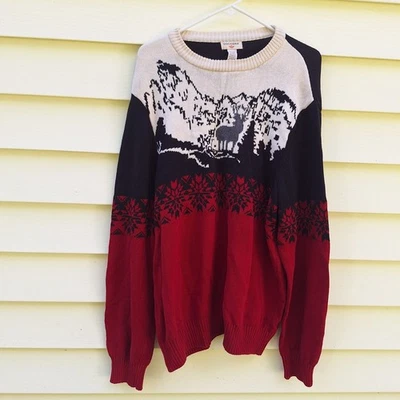 Suéter Tejido DOCKERS Para Hombres XL Ciervo Preppy Academia Vacaciones Copo de Nieve Bloque de Color  Foto 1 de 4