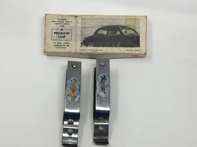 Vtg Rain Gutter Fishing Pole Rod Holder, Drip Rail Clamp Car Top Accessory - Image 1 of 4