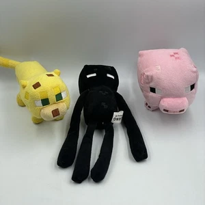 3 x Minecraft Plush Soft Toys • Lion / Enderman / Pig • Official Mojang  - Picture 1 of 9