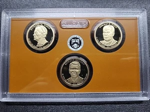 2016 S Proof Presidential Dollar Proof Set 3 Münzen OHNE Box/COA - Bild 1 von 5