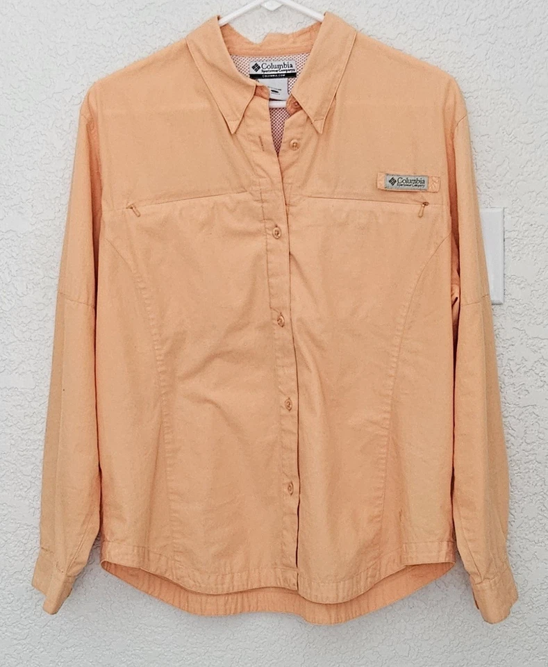 Camisa Columbia para mujer PFG Tamiami ventilada manga larga abotonada naranja talla grande Foto 1 de 4