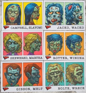 6 Topps 2007 Hollywood Zombies Glow Dark Mug Shot Card-Gibson-Wacko-Rotter-Nolte - Picture 1 of 2