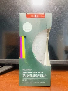 Starbucks Summer 2021 Color Changing Confetti Reusable Cold Cups 24oz. Limited. - Picture 1 of 7