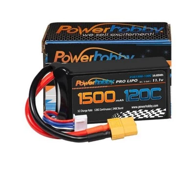 Powerhobby 3S 11.1V 1500mah 120C Lipo Battery w XT60 Plug #PHB3S1500120XT60 - Image 1 of 4