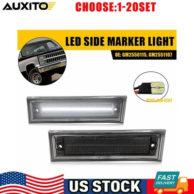 Bombilla LED de humo para guardabarros delantero luz blanca para 81-91 Chevy GMC Blazer 2-10X Foto 1 de 4