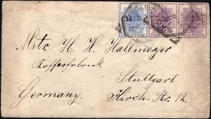 ORANGE FREE STATE: 1891 Examples on Cover to Stuttgart with Cape Town/Cancels - Picture 1 of 2