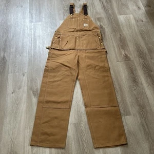 Carhartt Bavaglino Salopette 40x34 Uomo Tela Grembiule Unghie Marsupio Doppio Ginocchio R28 Marrone - Foto 1 di 11