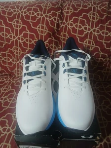 NEU Under Armour Herren Drive Pro Golfschuhe weiß/blau Größe 10,5 - Bild 1 von 5