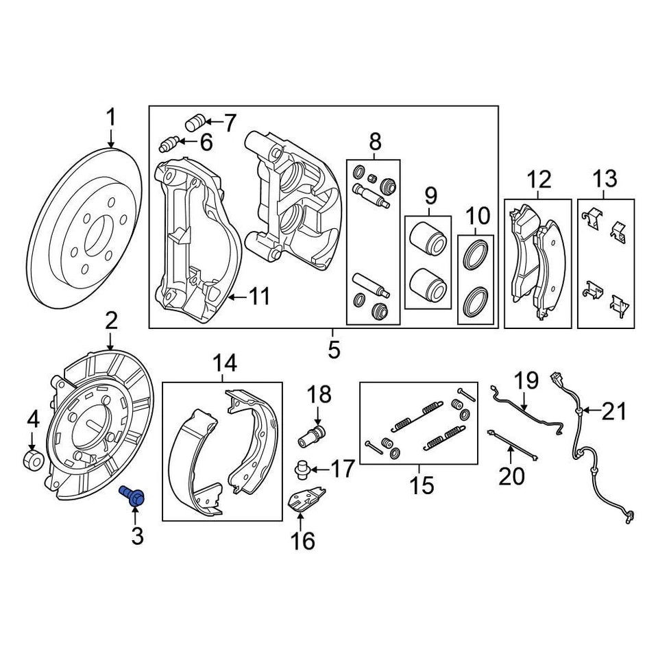 For Nissan TITAN XD 2023-2024 Nissan 410051LB0A Brake Backing Plate Bolt Foto 1 de 1