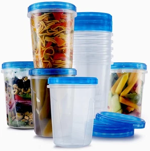 10 Pack Leakproof Freezer Containers for Food with Twist Top Lids - 32 Oz BPA Fr - Picture 1 of 12