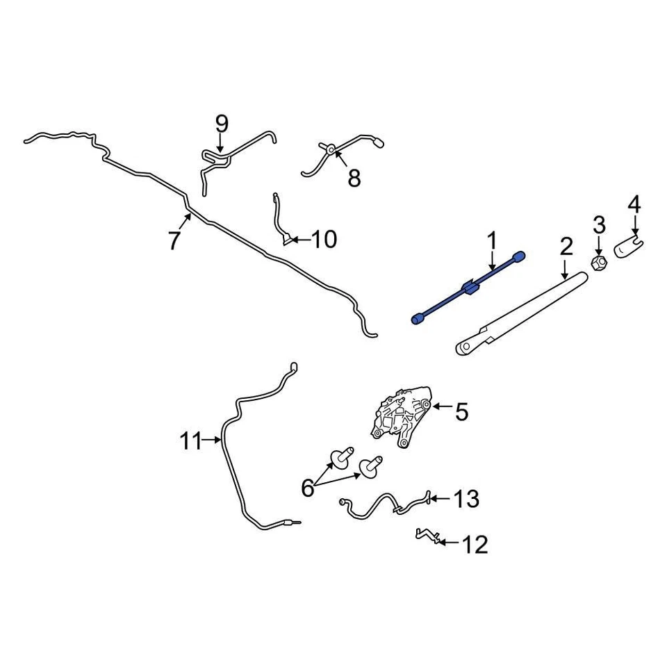 For Ford Police Interceptor Utility 2020-2024 Ford LB5Z17528CA Rear Wiper Blade Foto 1 de 1