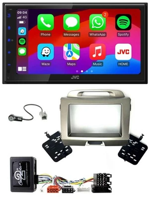 JVC Bluetooth 2DIN Lenkrad DAB USB Autoradio für Kia Sportage 3 Navi 10-15 silbe - Bild 1 von 4