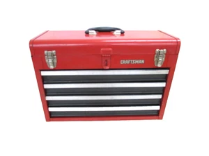 CRAFTSMAN 20-1/2" PORTABLE STEEL TOOL BOX, 6 - 96, w/ 4- STEEL LOCKABLE DRAWERS - Picture 1 of 16