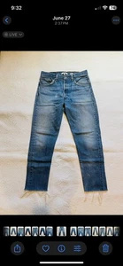Re Done Levis Jeans Women 27 Blue Medium Wash Denim Button Fly Straight Leg - Picture 1 of 4