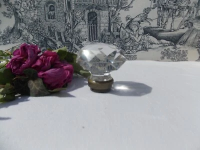 ANCIENNE GROSSE POIGNEE DE PORTE CRISTAL - Photo 1/2