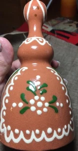 Slipware Pottery Figurine Folkart - red clay, hand-decorated hollow - stamped 2 - Picture 1 of 6