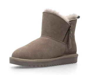 Ara Stiefelette ALASKA Beige Nubukleder Boot Lammfell Stiefel Schleife Slip ON - Bild 1 von 5