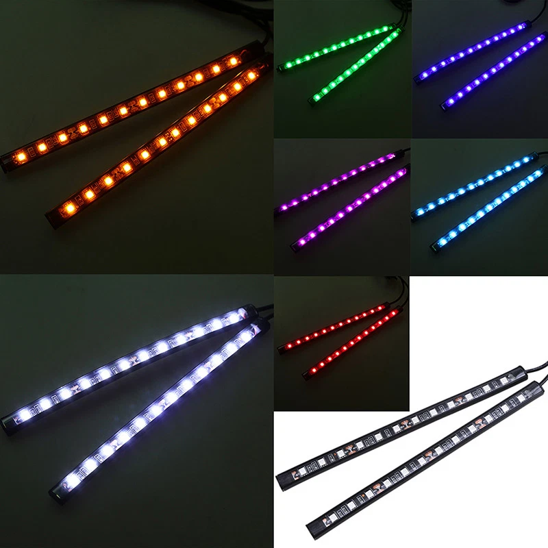 Universal 12 LED Coche Auto SUV Accesorios Piso Decorativo Atmósfera Lámpara Luz Foto 1 de 4