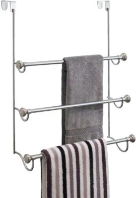 Over the Door Towel Rack, 1.5” x 7” x 22.8”, Brushed Nickel - Image 1 of 4