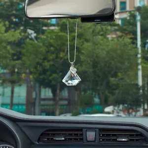 Espejo retrovisor de cristal para coche colgante de cristal adorno transparente - Imagen 1 de 7