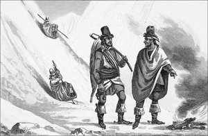 CHILE - PFINGSTROSEN die KORDILLEREN hinunter im 19. Jahrhundert - Grabung vom 19. Jahrhundert - Bild 1 von 2