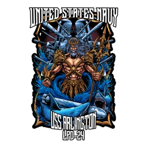 USS Arlington United States Navy King Neptune Court Shellback 3" USN Decal - Picture 1 of 1