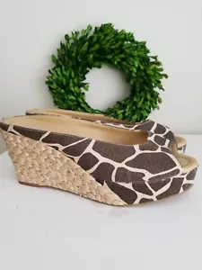 CHINESE WASH Giraffenmuster Webkeile Plateau High Heels Schuhgröße 10 👣ks3 - Bild 1 von 7