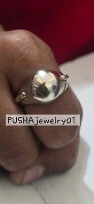 925 Sterling Silver Statement Dome Ring Minimalist Ring Designer Unique Style - Image 1 of 4