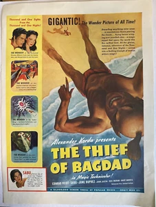 Thief of Bagdad Movie 1940 Sabu Technicolor Jaffar Sultan Prison Sorcerer Genie - Picture 1 of 3