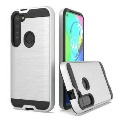 Funda protectora de goma híbrida de metal cepillado accesorio para Motorola Moto G Stylus 2020 Foto 1 de 4