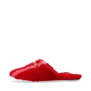 Gucci x Adidas Horsebit Fur × Leather Mule 36 Ladies' Red x pink 722442 Three St - Picture 1 of 11