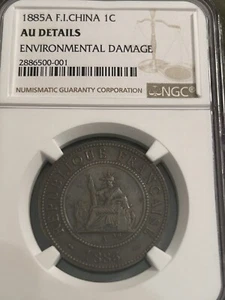 1885 A F.I. China 1C NGC AU Details Rare Find. - Picture 1 of 4