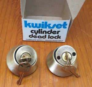 RARE VINTAGE EMHART KWIKSET CYLINDER DEAD LOCK HIGH SECURITY DEADBOLT LOCK - Picture 1 of 13