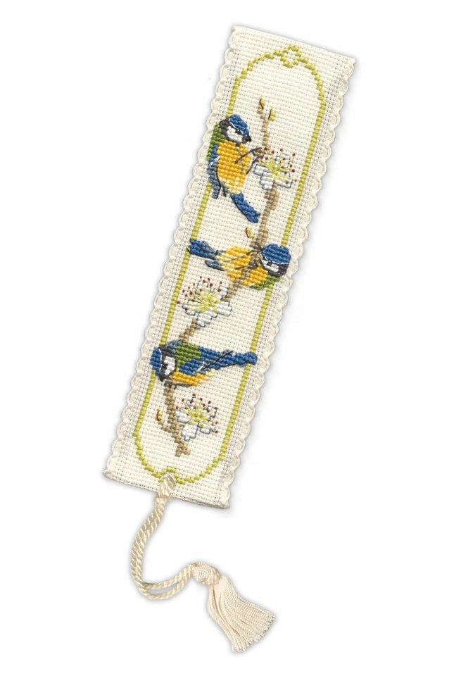 BLUETITS Birds Bookmark Counted Cross Stitch Kit Textile Heritage