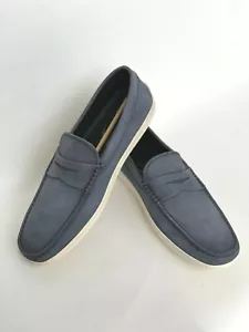 TOD'S Men Shoes Blue Suede Size 8 - Picture 1 of 3