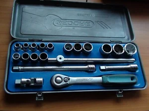 GEDORE Steckschlüsselsatz Knarrenkasten 1/2"  10-32mm  20-tlg. - Made in Germany - Bild 1 von 18