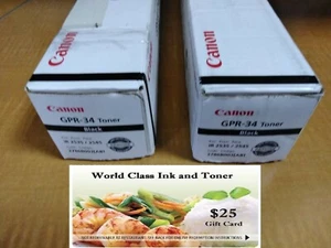 Lot of (2) Canon GPR-34 +FREE $25 dinner gift card. - Picture 1 of 4