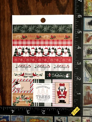 CHRISTMAS, WINTER, SANTA-CLAUS, SNOWMAN, 1 SHEET BEAUTIFUL STICKERS #NEVAR07 - Image 1 of 2