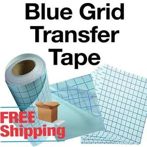 Blue Grid Transfer Paper/Tape for vinyl crafts Hobby 1roll 12"x6 ft BEST SELLER - Picture 1 of 7