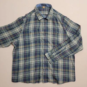 Tailor Vintage Shirt Mens Blue Plaid Button Down Long Sleeve. Size XL - Picture 1 of 6