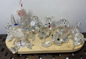 BULK LOT 12 MINIATURE GLASS FIGURINES - Shadow Box / Display Cabinet Animals - Picture 1 of 8