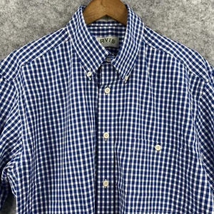 Orvis Shirt Mens L Check Blue White Button Down Casual Cotton Long Sleeve - Picture 1 of 11
